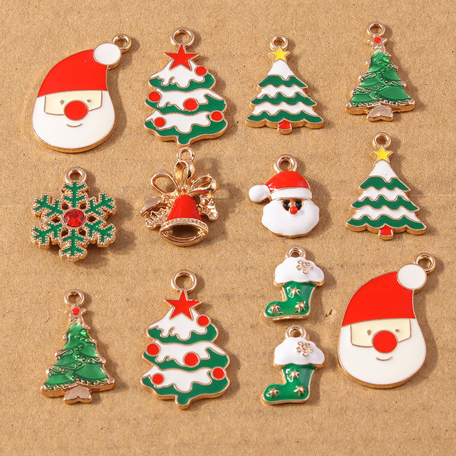 10pcs Enamel Christmas Charms Santa Claus Snowman Charms Pendants for  Jewelry Making Necklace Bracelet Earrings DIY X'mas Gift - AliExpress